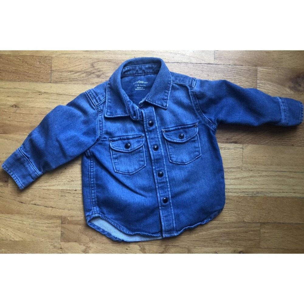 Gap 12-18M Jean Button Up Shirt